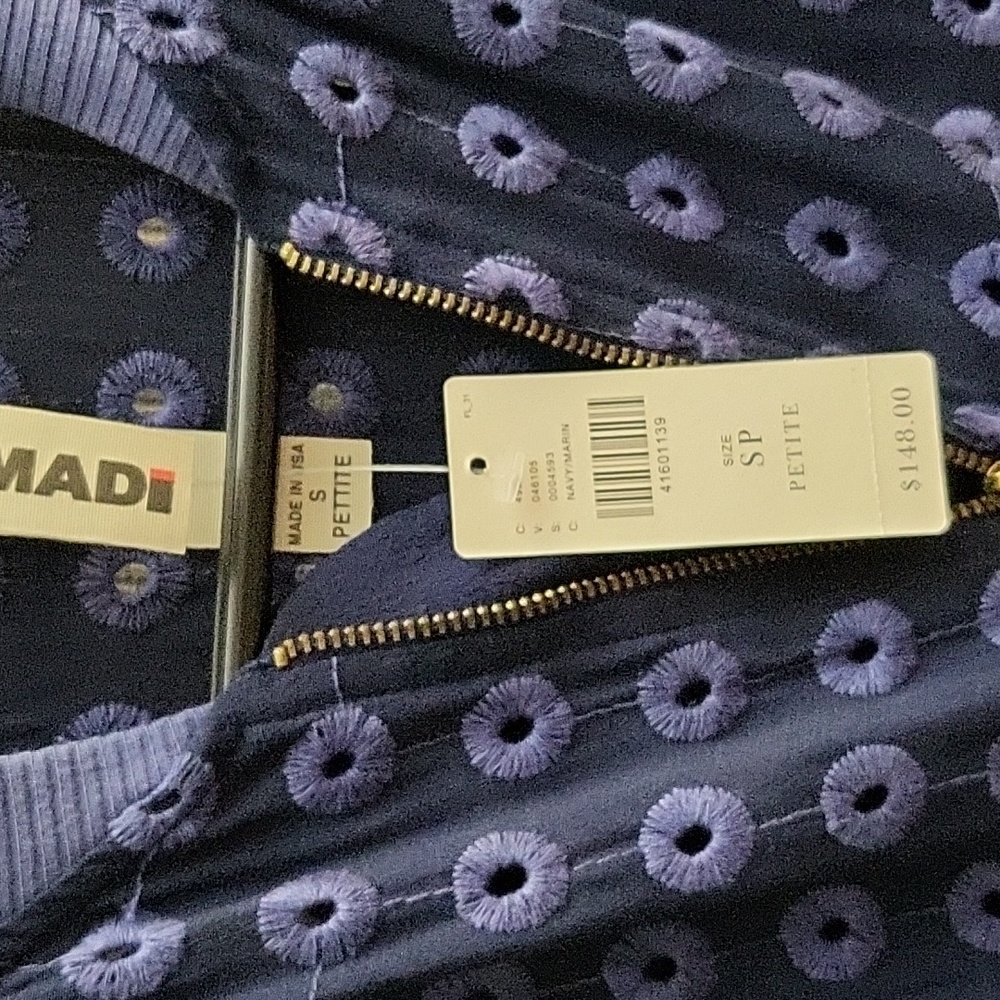 COPY - Anthropologie Navy Zippered Bomber Jacket S - Picture 5 of 5